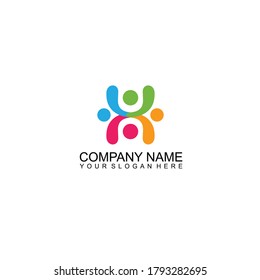 Abstract People Logo, colorful community care logo ilustration