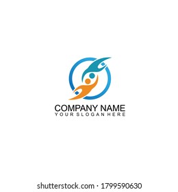 Abstract People Logo, colorful community care logo ilustration