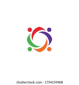 Abstract People Logo. Colorful Illustration Design Template Elements