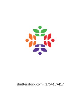 Abstract People Logo. Colorful Illustration Design Template Elements