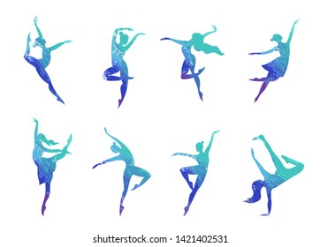 Abstract people logo design. Gym, fitness, running trainer vector colorful logo. Active Fitness, sport, dance web icon and symbol
