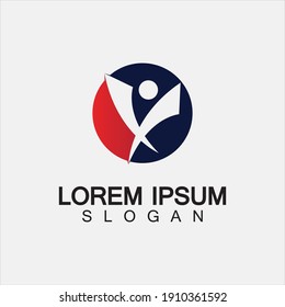 Abstract people logo design.fun people,healthy people,sport,community people symbol vector illustration