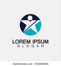 Abstract people logo design.fun people,healthy people,sport,community people symbol vector illustration
