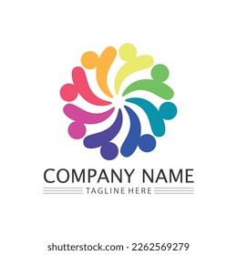 Abstract people logo design.fun people,healthy people,sport,community people symbol vector illustration