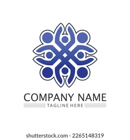 Abstract people logo design.fun people,healthy people,sport,community people symbol vector illustration