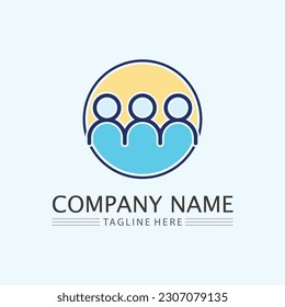 Abstract people logo design.fun people,healthy people,sport,community people symbol vector illustration
