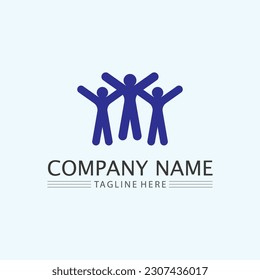 Abstract people logo design.fun people,healthy people,sport,community people symbol vector illustration