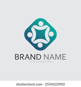 Abstract people logo design.fun people,healthy people,sport,community people symbol vector illustration