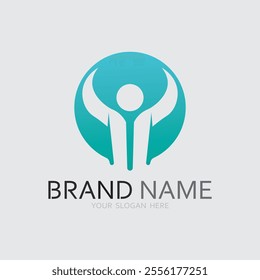 Abstract people logo design.fun people,healthy people,sport,community people symbol vector illustration
