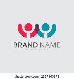 Abstract people logo design.fun people,healthy people,sport,community people symbol vector illustration