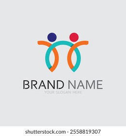 Abstract people logo design.fun people,healthy people,sport,community people symbol vector illustration