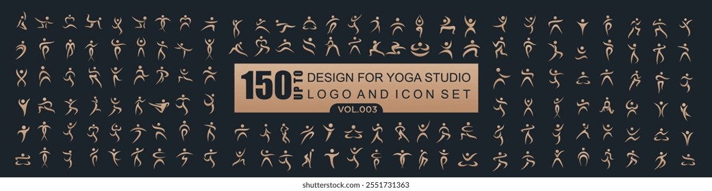 Diseño de logotipo de personas Abstractas. deportes, gimnasio, fitness, Ilustración vectorial de conjunto de iconos de entrenador de running