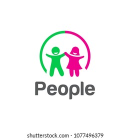 Abstract people logo design template
