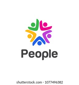 Abstract people logo design template