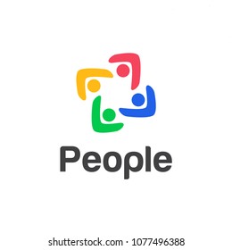 Abstract people logo design template