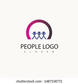 Abstract People Logo Design Template 