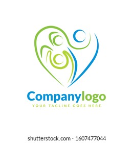 abstract people logo design template element. Logo design for health and care