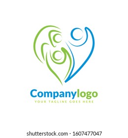 abstract people logo design template element. Logo design for health and care