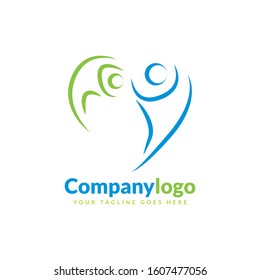 abstract people logo design template element. Logo design for health and care
