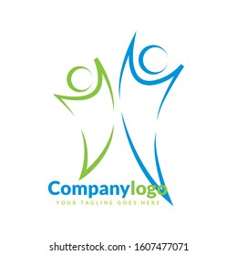 abstract people logo design template element. Logo design for health and care