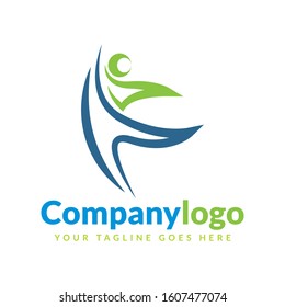abstract people logo design template element. Logo design for health and care