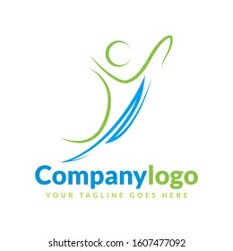 abstract people logo design template element. Logo design for health and care
