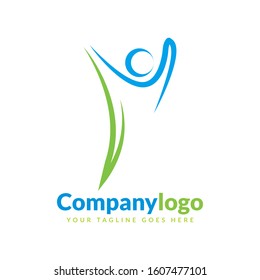 abstract people logo design template element. Logo design for health and care