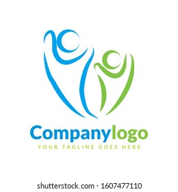 abstract people logo design template element. Logo design for health and care