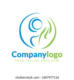 abstract people logo design template element. Logo design for health and care