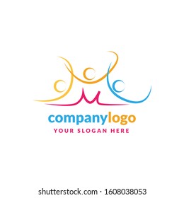 abstract people logo design template element. Logo design for health and care