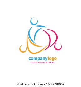 abstract people logo design template element. Logo design for health and care