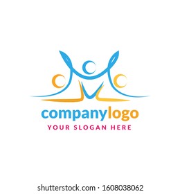 abstract people logo design template element. Logo design for health and care