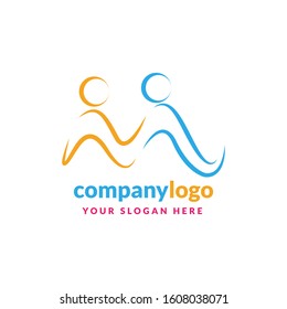 abstract people logo design template element. Logo design for health and care