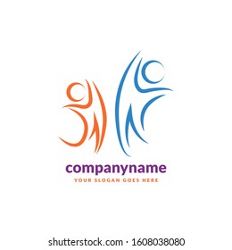 abstract people logo design template element. Logo design for health and care