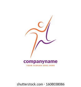 abstract people logo design template element. Logo design for health and care