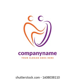 abstract people logo design template element. Logo design for health and care