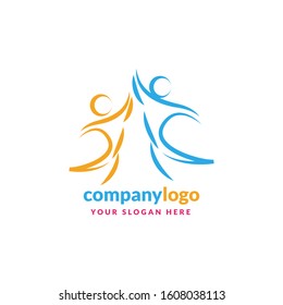 abstract people logo design template element. Logo design for health and care