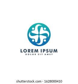 Abstract people logo design template vector