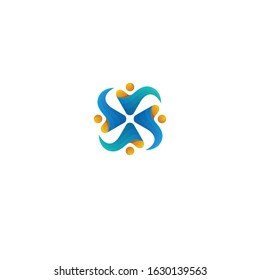 Abstract people logo design template vector