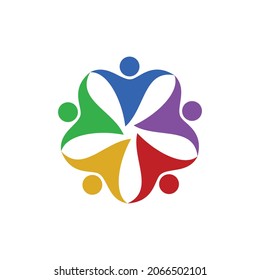 Abstract people logo design template related to teamwork