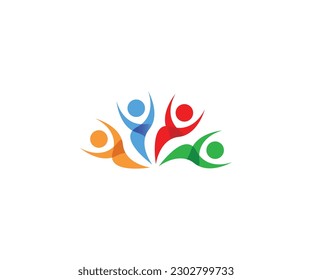 Abstract people logo design template