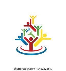 Abstract People Logo design vector Charity Community Healthy Icon Elements Symbol 