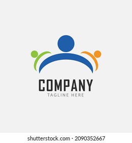 abstract people logo design vector for business company concept