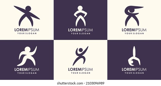 Abstract people logo design vector.