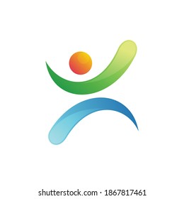 abstract people logo. eco-friendly vector illustration