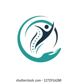 Abstract people logo with hand. Creative, illustration