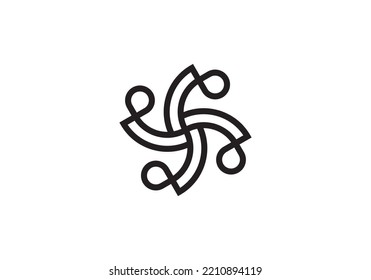 abstract people logo icon design