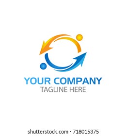 Abstract people logo. relationship between people