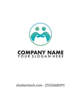 Abstract People Logo. Shapes Human helping others Icon isolated on White Background. Usable for Teamwork and Family Logos. Flat Vector Logo Design Template Element.