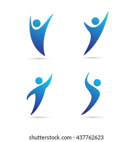 Abstract People Logo, Sign, Icon. Vector Illustration